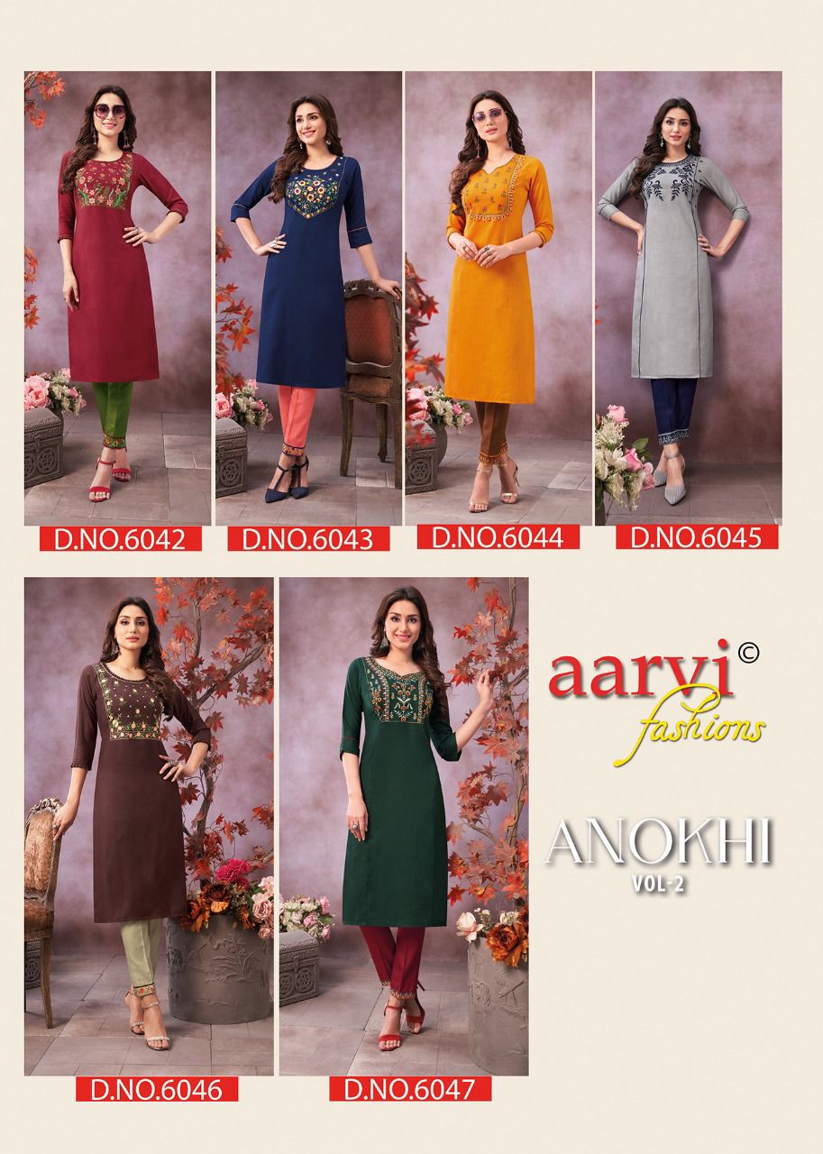 Aarvi Anokhi 2 Fancy Ethnic Wear Designer Kurti With Pant Collection